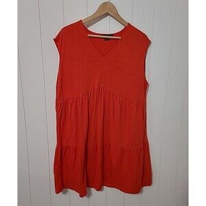 Social Standard Womens XXL Red Sleeveless Babydoll Tunic Dress Beachy Casual